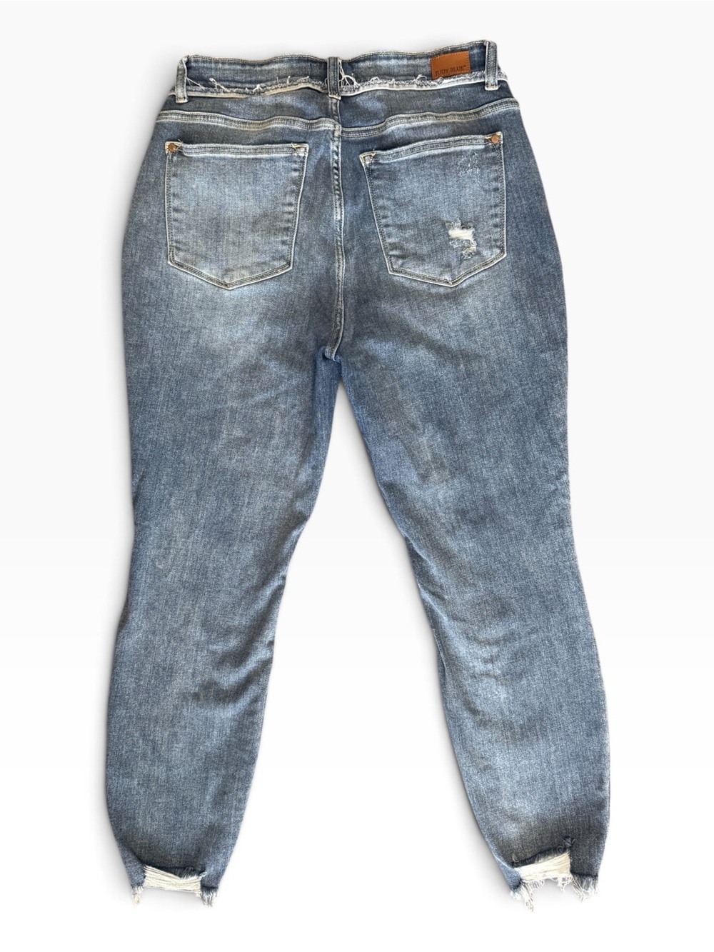 Judy Blue Light Blue Washed Skinny Fit Distressed Jeans - 14W - Picture 4 of 6